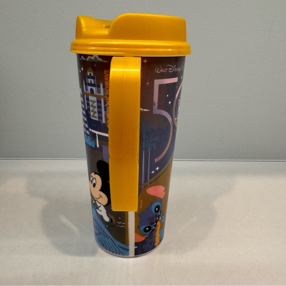 Disney World 50th Anniversary Refillable Mug Mickey Minnie Resort Cup Excellent - Picture 5 of 8